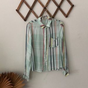 Pocket collared Shirt with stripes